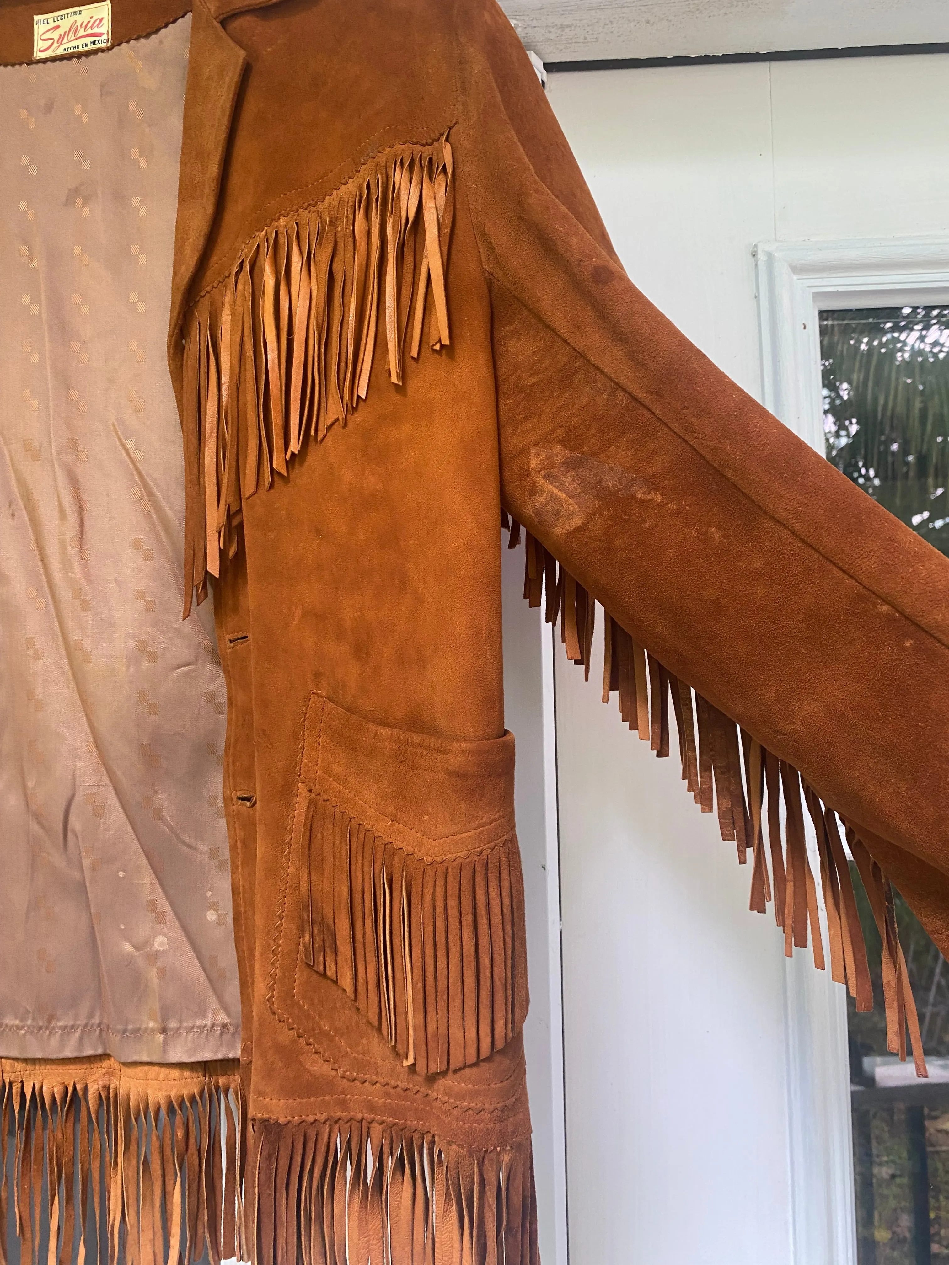 1960s 1970s Sylvia Leather Fringe Jacket