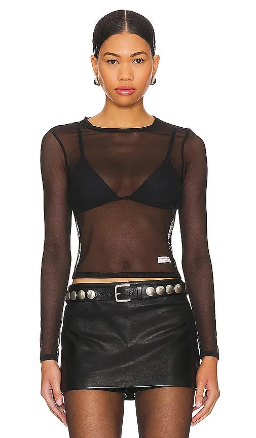 Alexander Wang Bodycon Long Sleeve Tee in Black