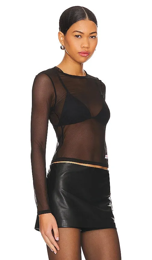 Alexander Wang Bodycon Long Sleeve Tee in Black