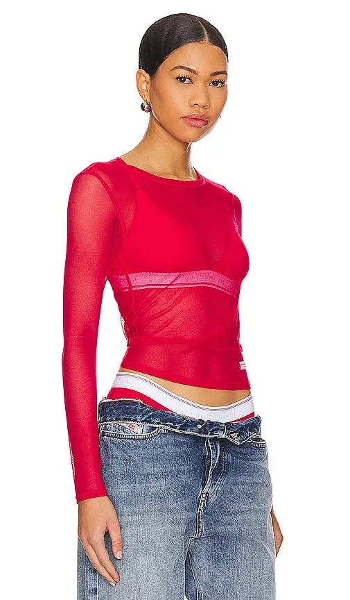 Alexander Wang Bodycon Long Sleeve Tee in Red
