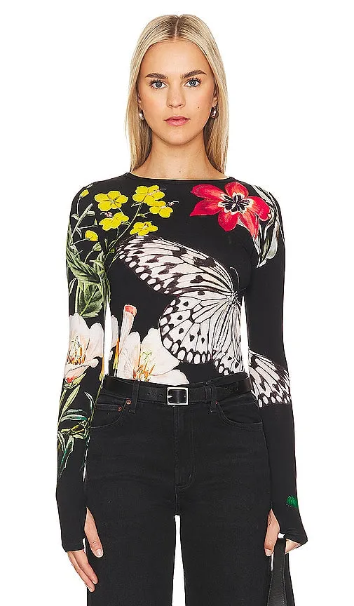 Alice   Olivia Delaina Crop Top in Black
