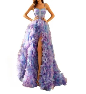 Amarra - Ruffled Corset Bodice Evening Gown