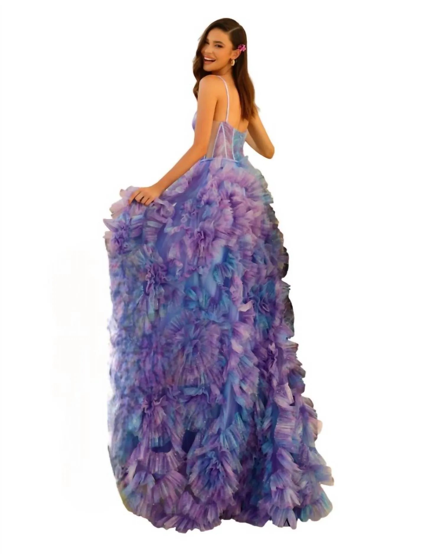 Amarra - Ruffled Corset Bodice Evening Gown