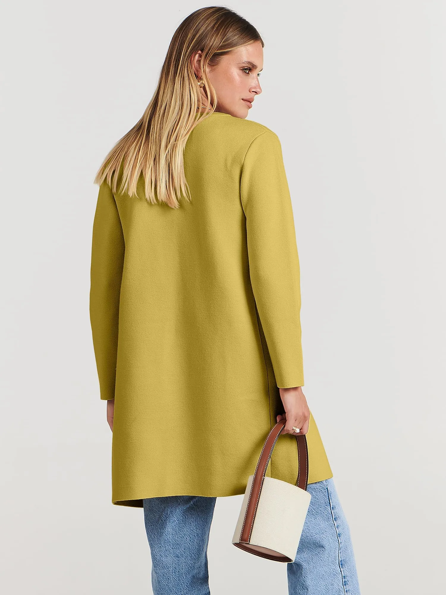 ANRABESS Women's Open Front Knit Lightweight Cardigan Casual Long Coatigan Sweater Lady Jacket Coat 2024 Fall Outerwear