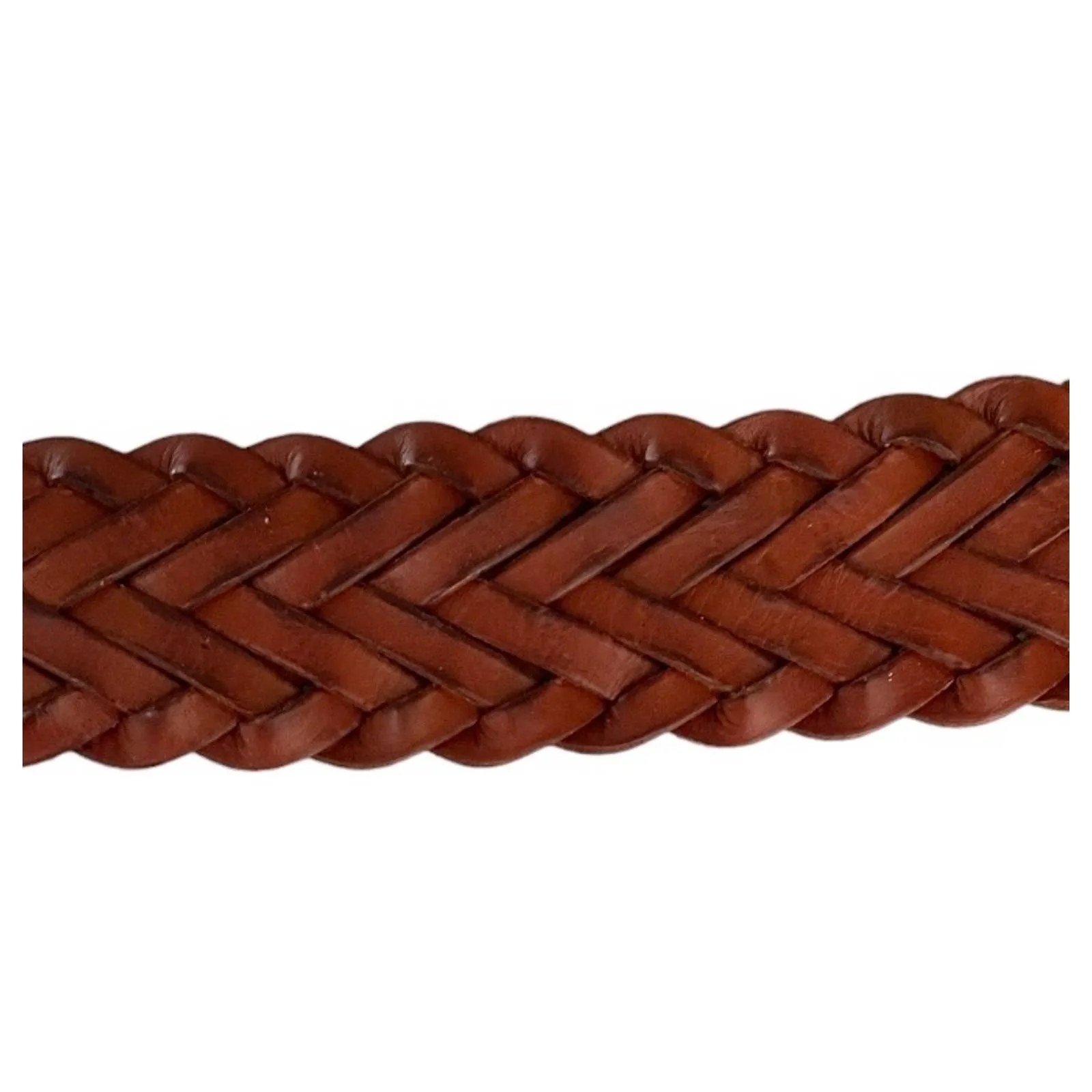 Anthropologie Cognac Woven Waist Leather Belt Size Medium New