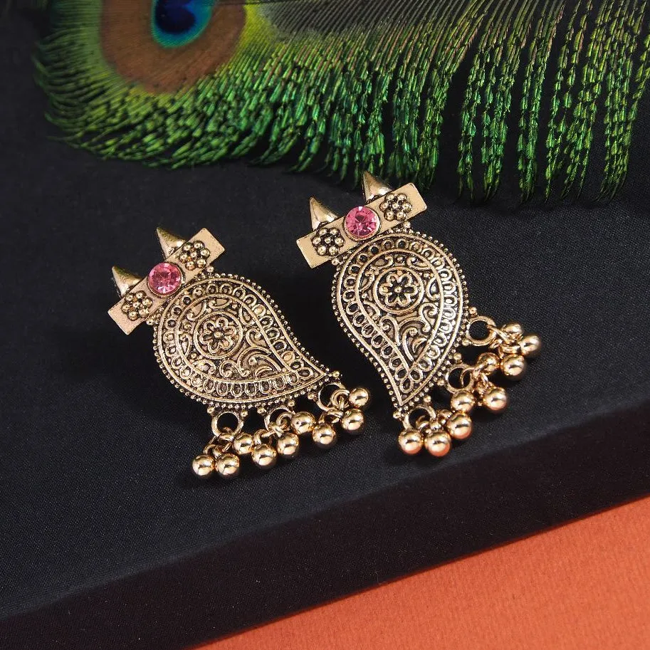Antique Gold Plated Stud Earring