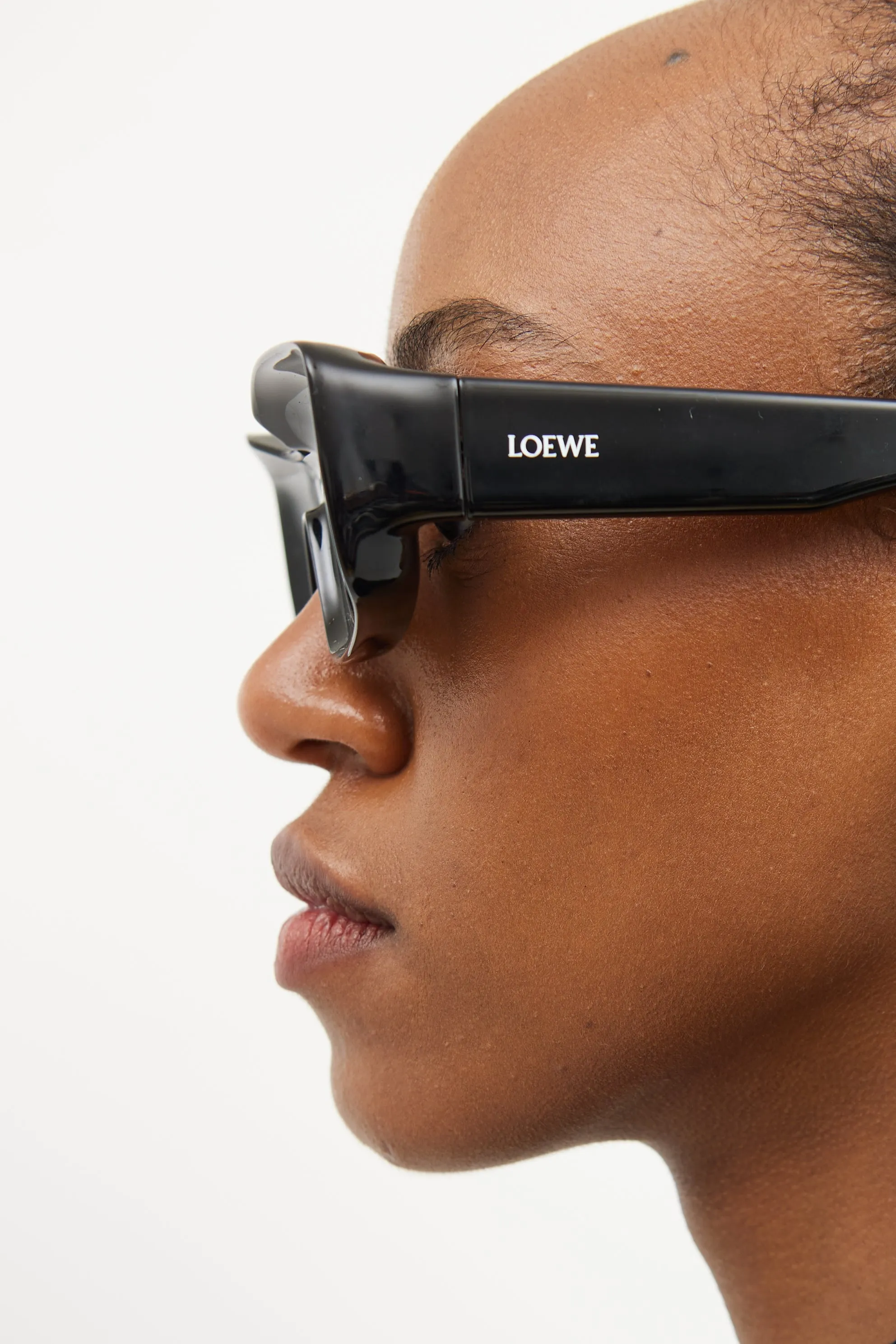 Black Anagram Rectangular Sunglasses