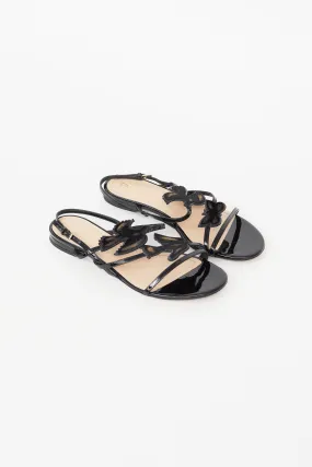 Black Patent Patch Strappy Sandal