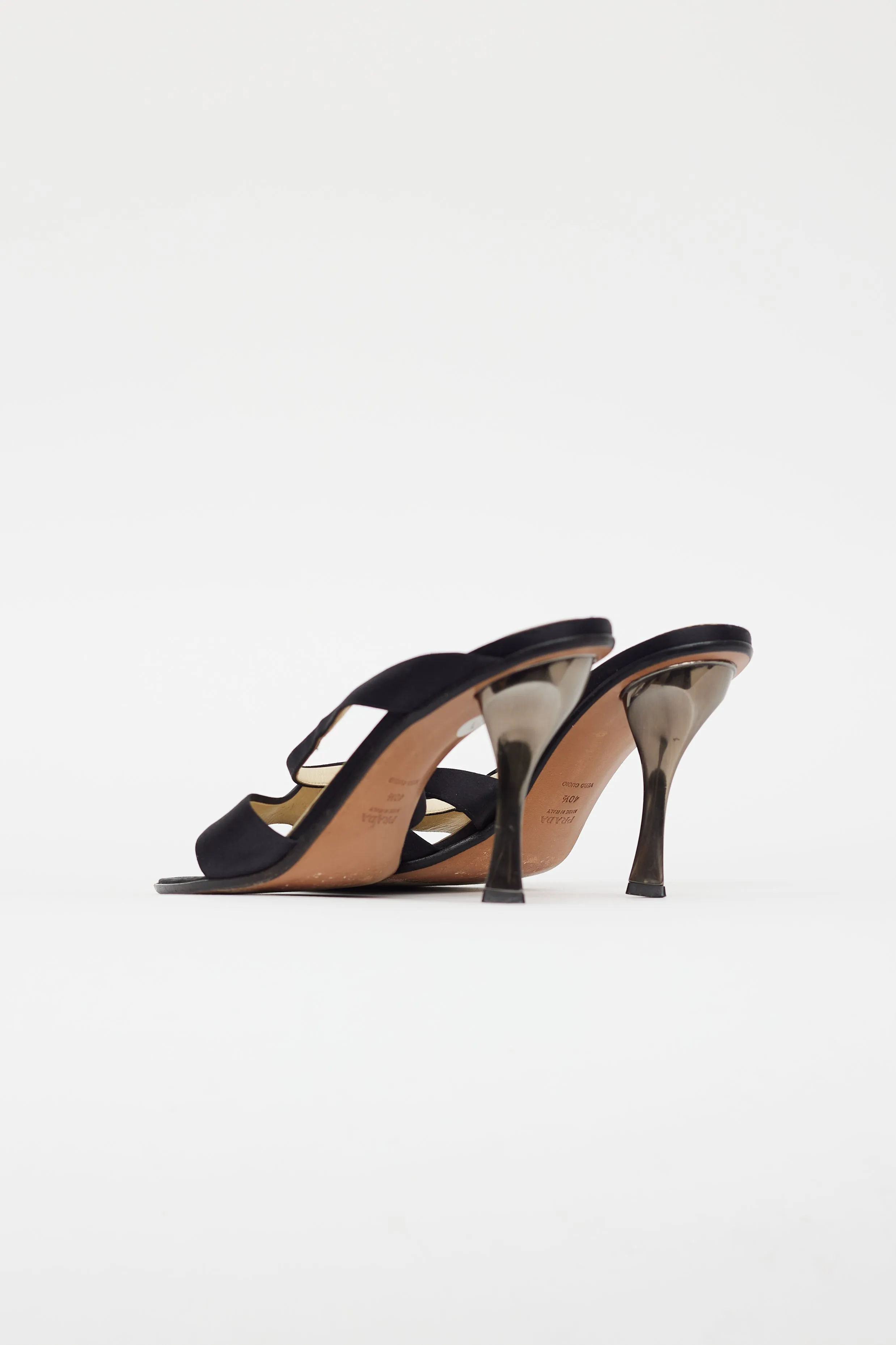 Black Satin Strappy Sandal