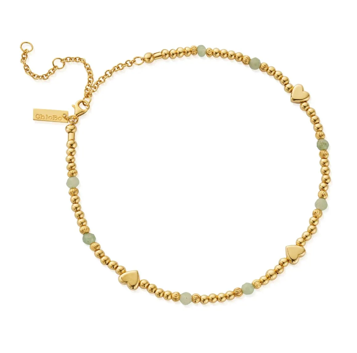 CHLOBO Gold New Love Aventurine Anklet