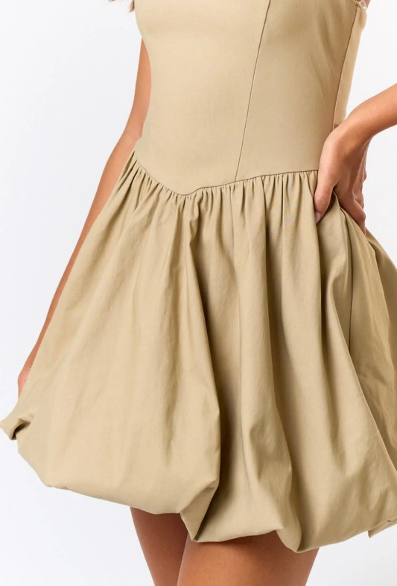 Chloe Mini Halter Bubble Hem Dress