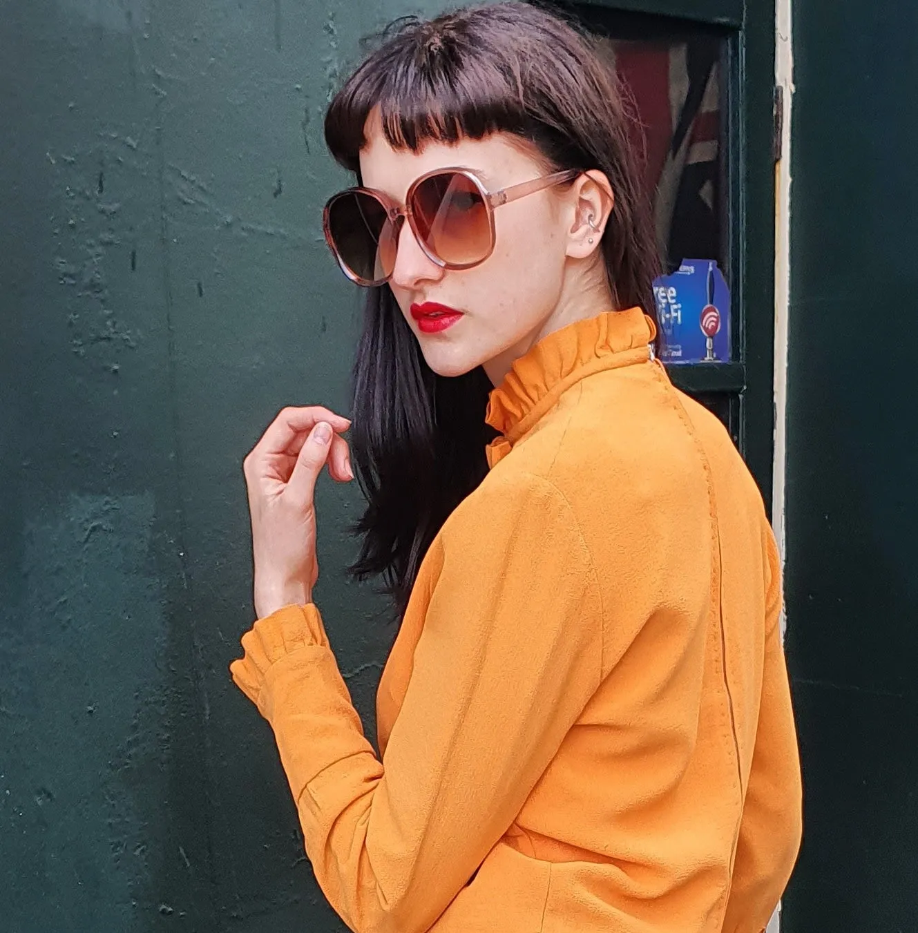 Chunky Oversized Retro Sunglasses - Brown