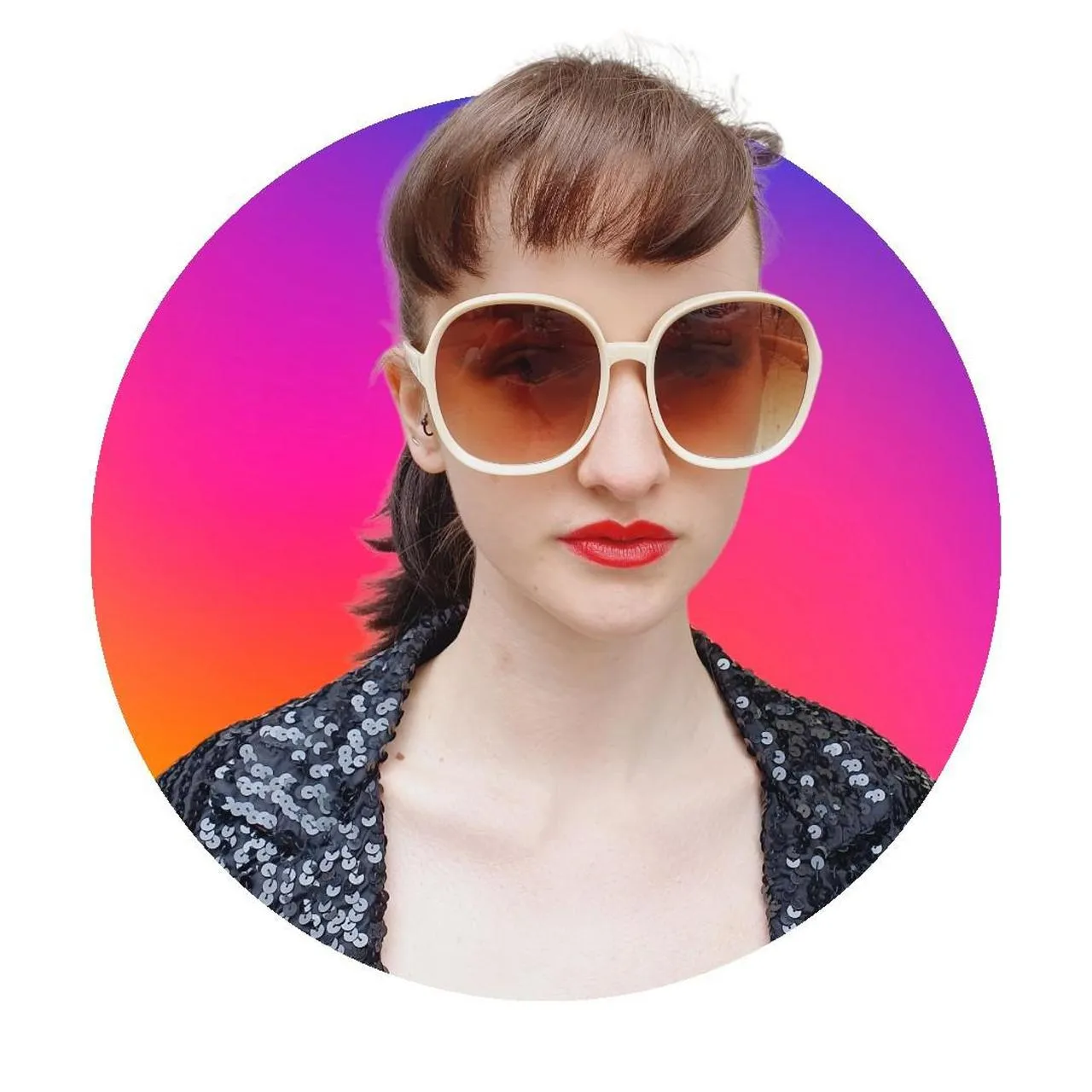 Chunky Oversized Retro Sunglasses - Cream