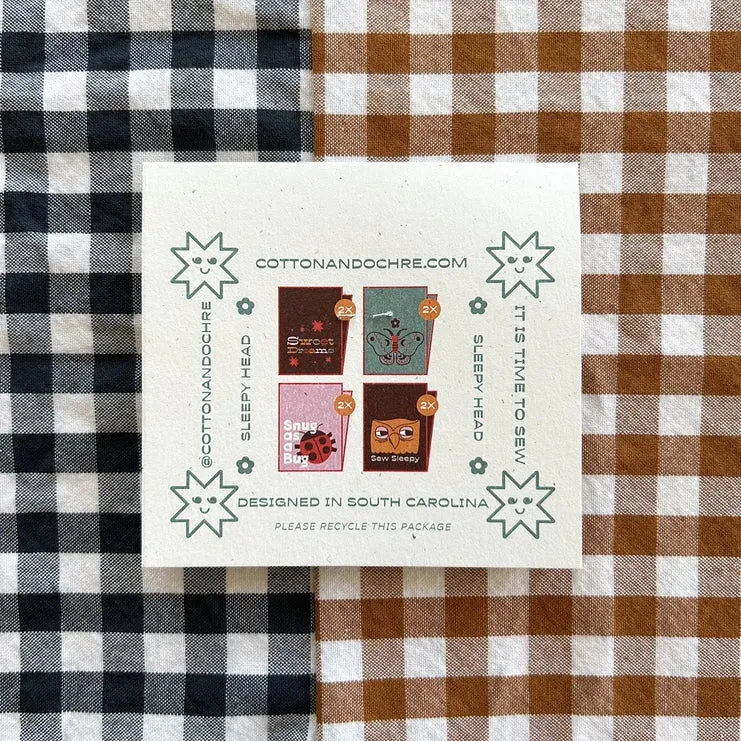 Cotton and Ochre - Sleepy Head Pack Woven Labels