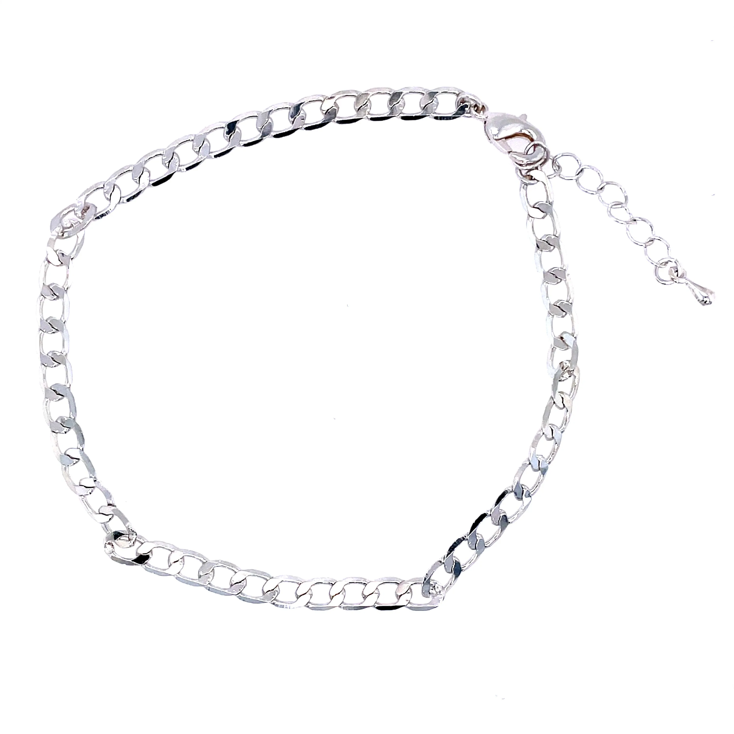 Curb Chain Anklet in Silver