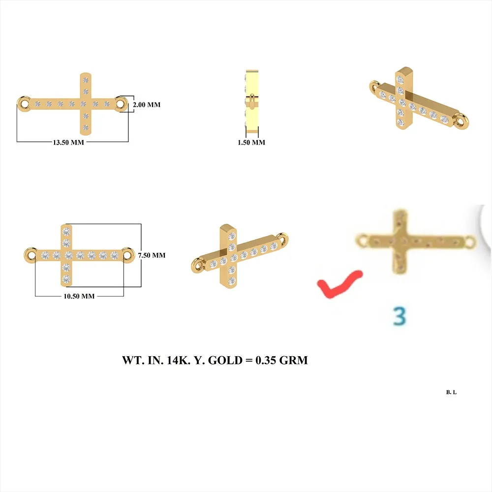 Diamond Cross Connector 7.50x10.50mm