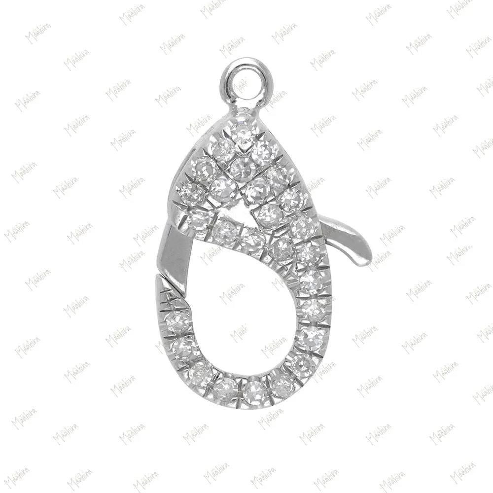 Diamond Pear Shape Lobster Clasp Connector 7.50x14.50mm
