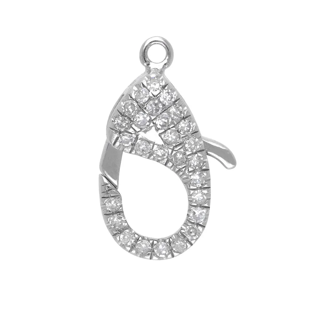 Diamond Pear Shape Lobster Clasp Connector 7.50x14.50mm