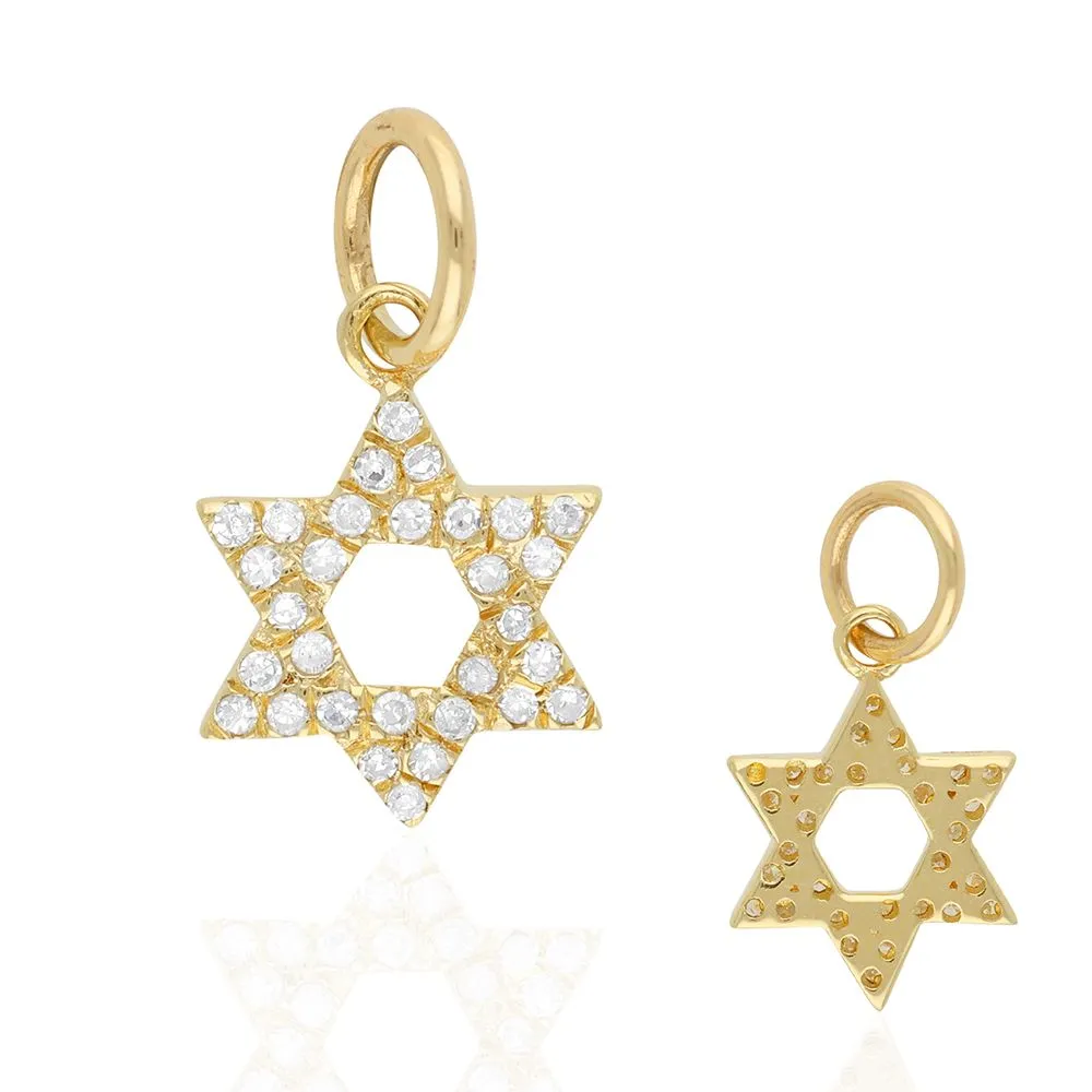 Diamond Star Of David Charms