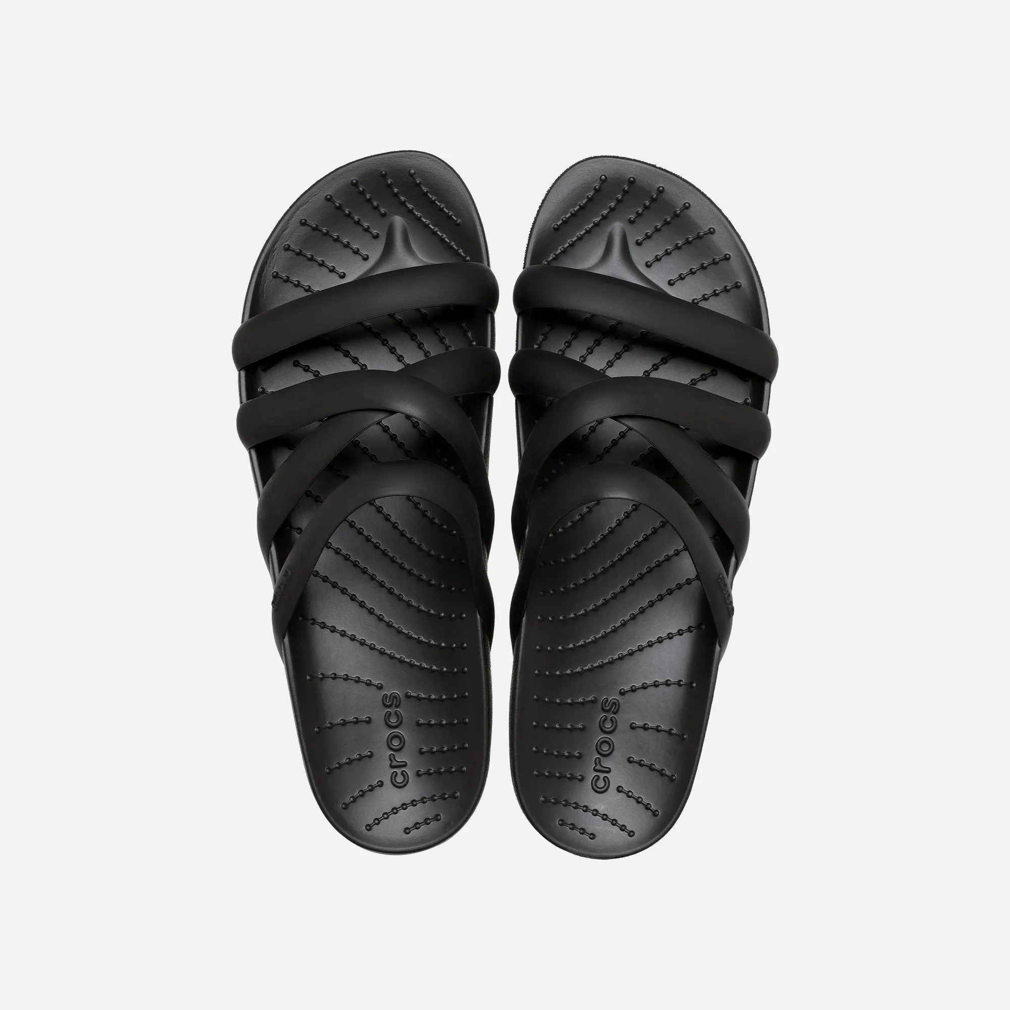 Dép Quai Ngang Nữ Crocs Splash Strappy - Đen