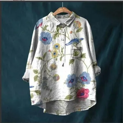 Felicity - Vibrant Floral Print Blouse for Women (XL)
