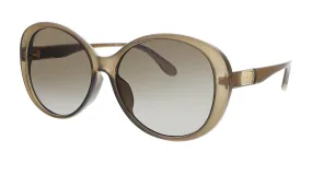 Gucci GG0793SK-002 Brown Oversized Round Sunglasses