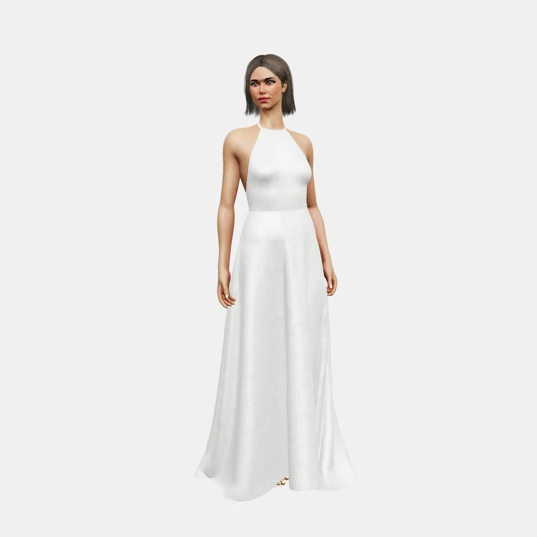 Halter neck & low back   A-lined