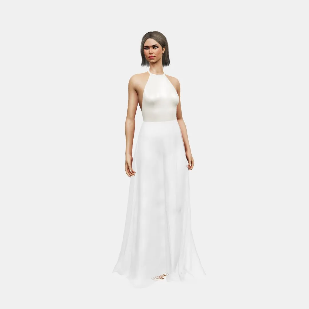 Halter neck & low back   A-lined