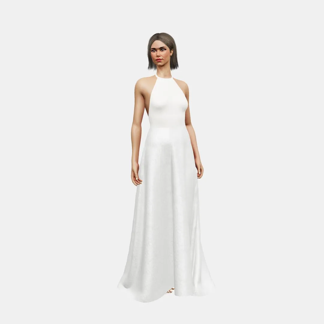 Halter neck & low back   A-lined