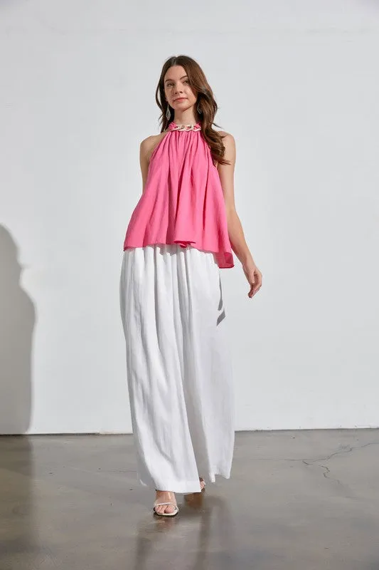 Halter Top with Chain Detail