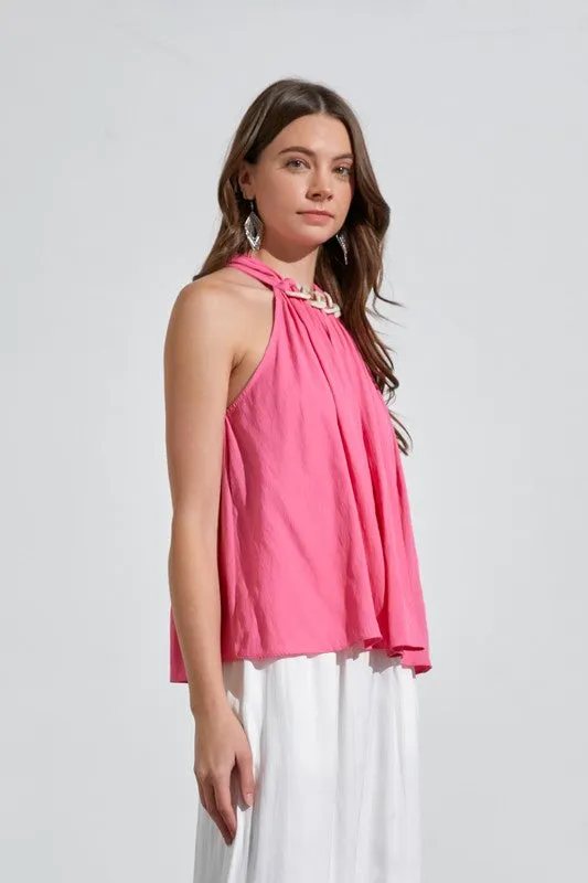 Halter Top with Chain Detail