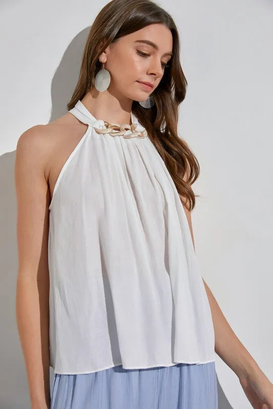 Halter Top with Chain Detail