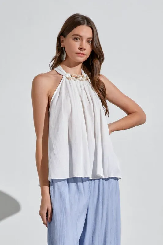 Halter Top with Chain Detail