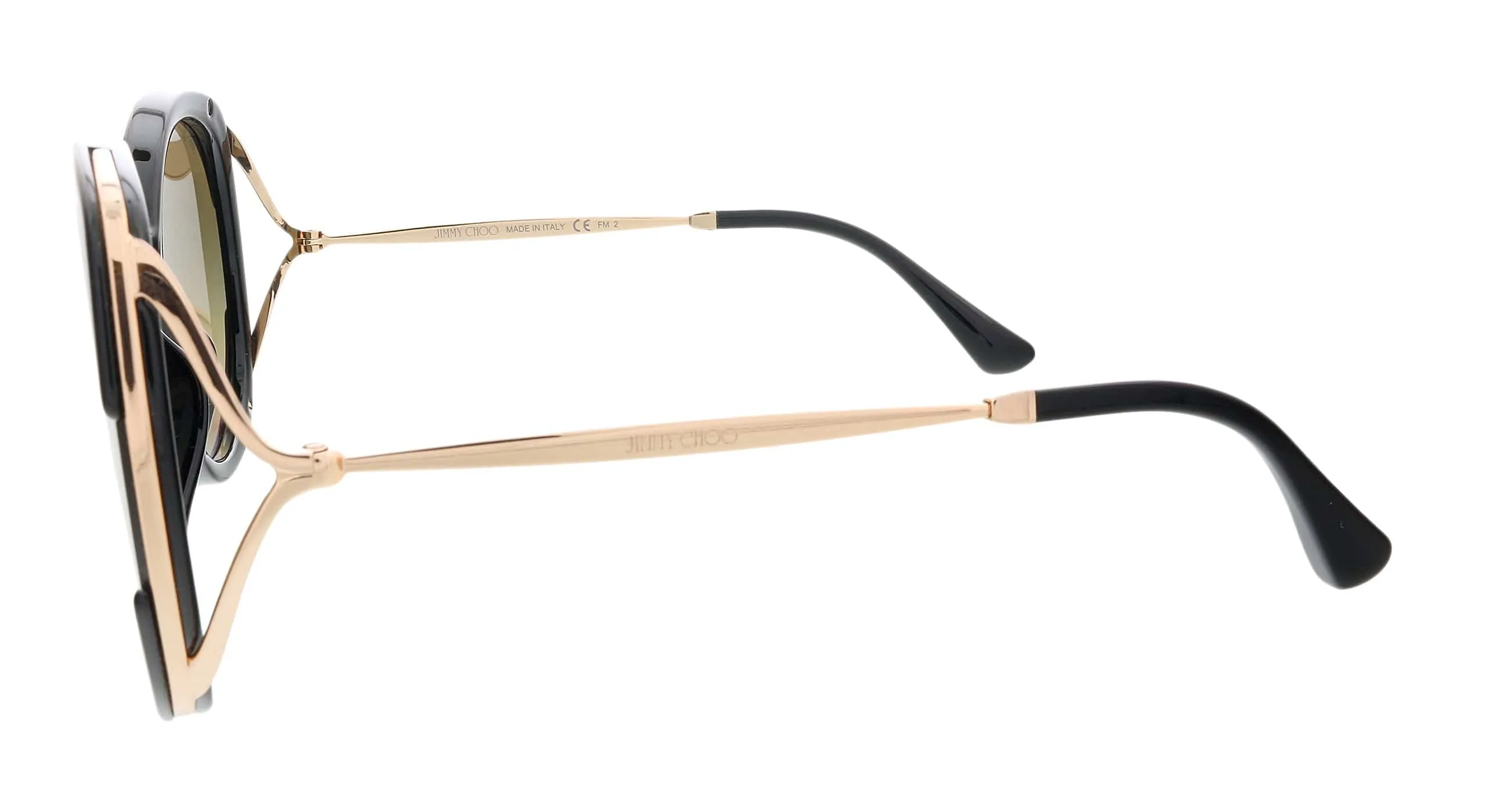 JIMMY CHOO LILAS 02M2 HA Black Gold Butterfly Sunglasses