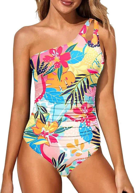 🏖LAST DAY SPECIAL PRICE: ￡15.89!!💖One Shoulder One Piece Swimsuit for Women👙