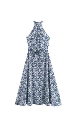 ‘Lily’ Halterneck Floral Print Dress