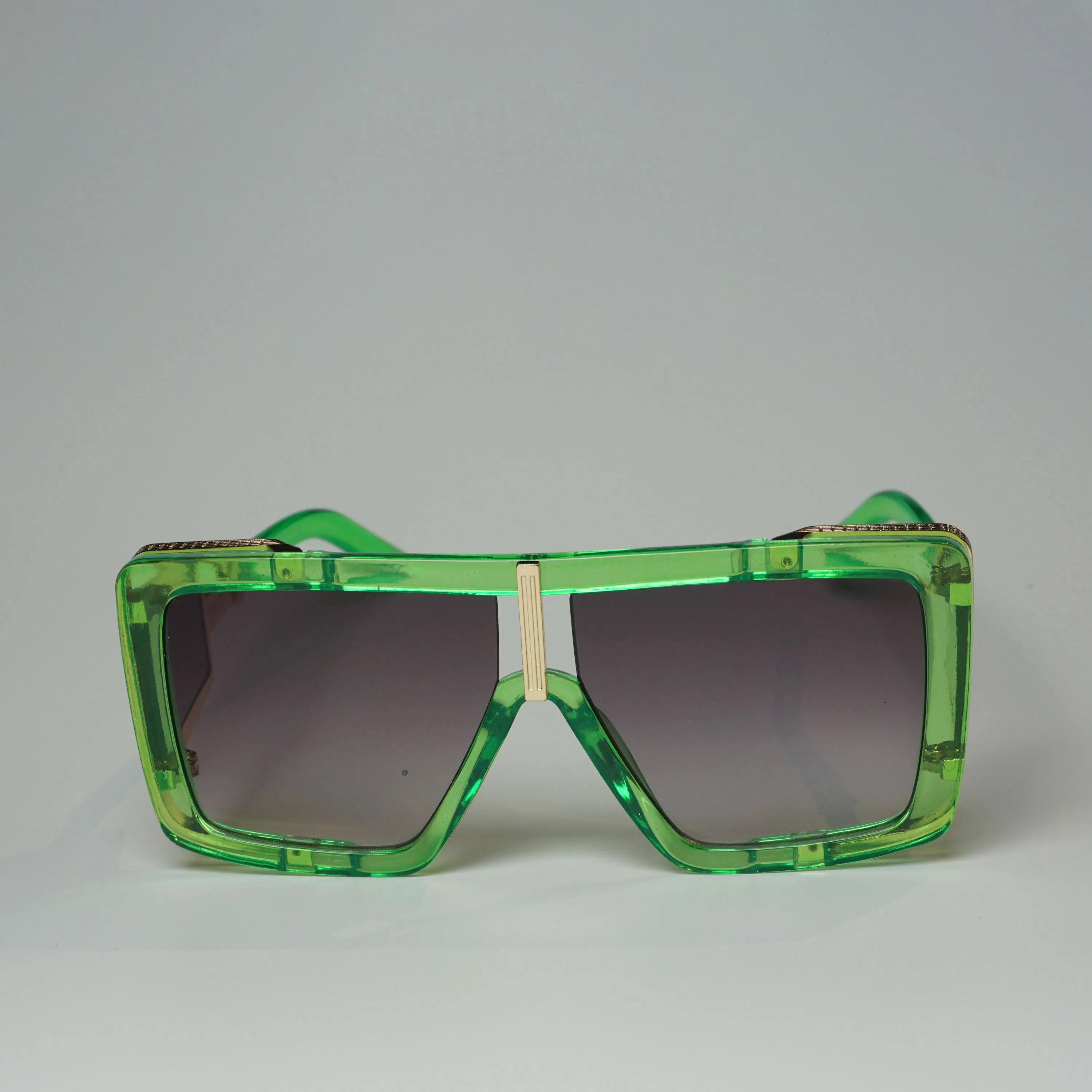 Luxury Chic Geometric Thick Side Window Temple Sunglasses