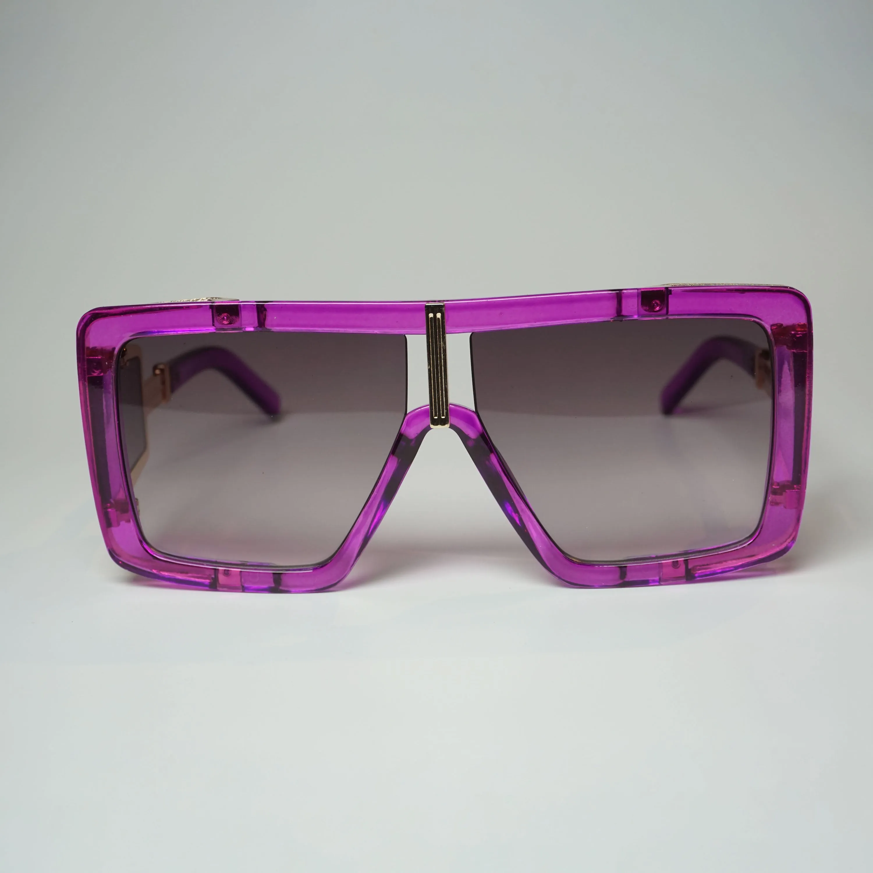 Luxury Chic Geometric Thick Side Window Temple Sunglasses