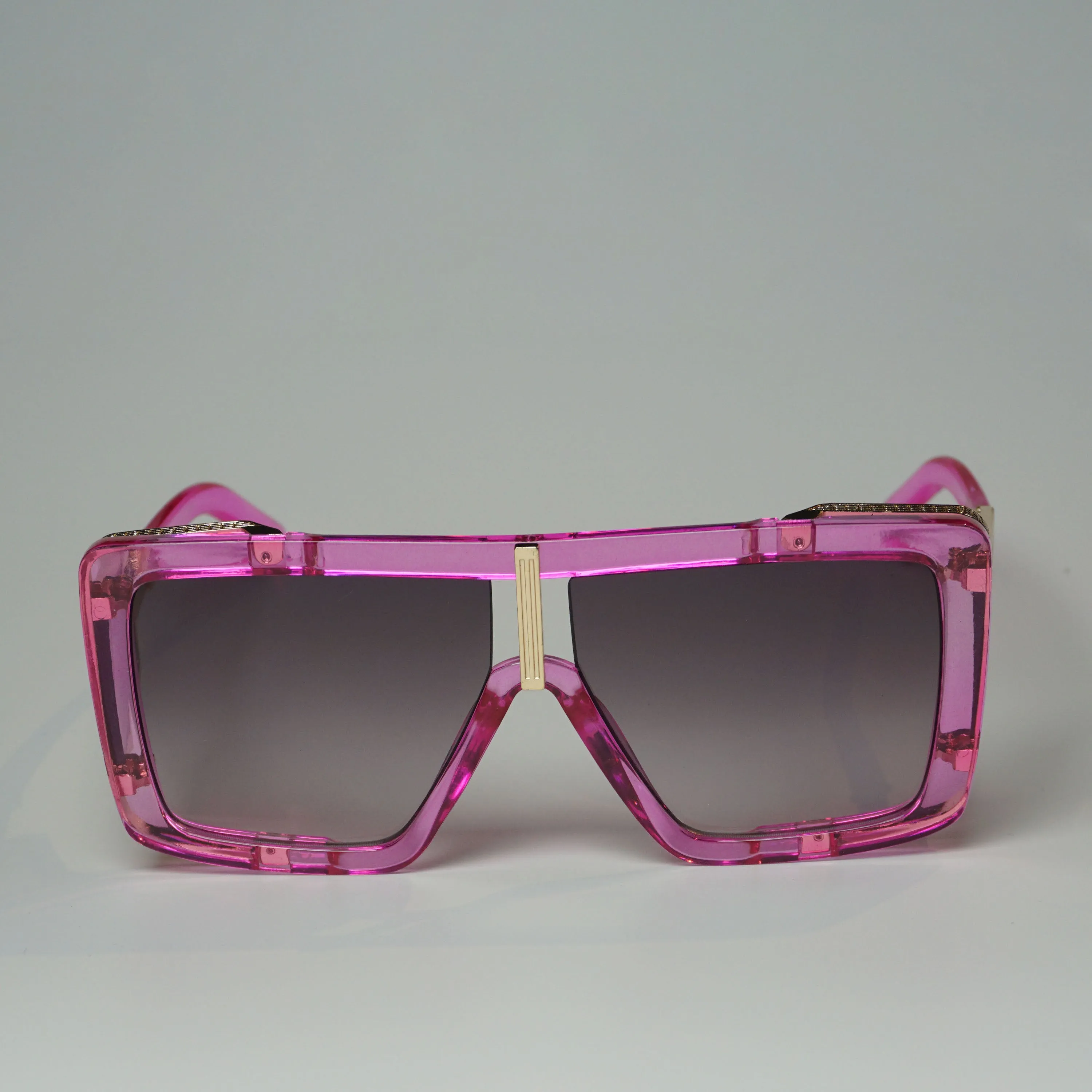 Luxury Chic Geometric Thick Side Window Temple Sunglasses