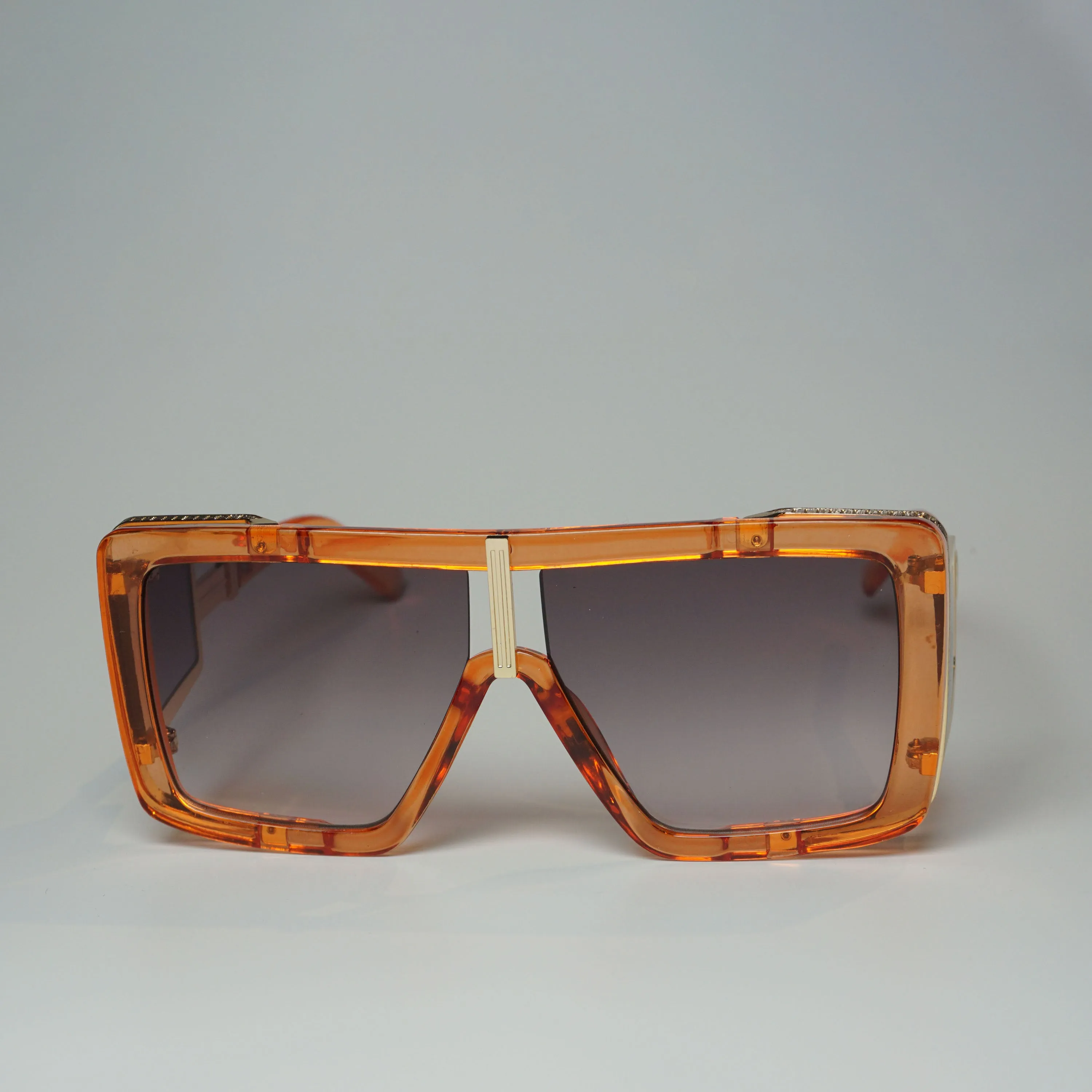 Luxury Chic Geometric Thick Side Window Temple Sunglasses