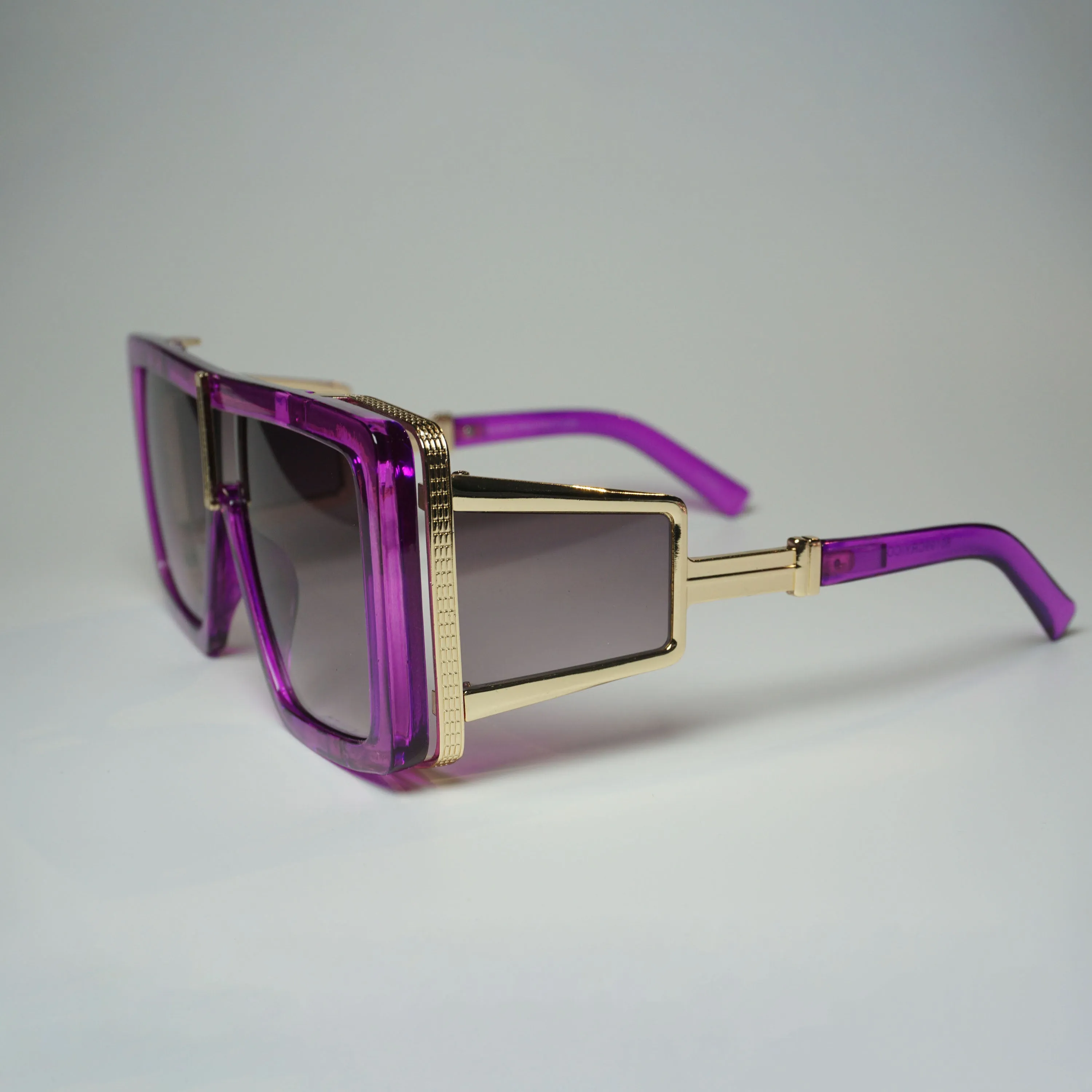 Luxury Chic Geometric Thick Side Window Temple Sunglasses