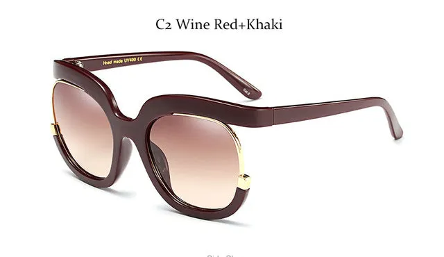 Luxury Oversized Square Gradient Sunglasses