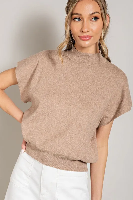 Mia Mock Neck Short Sleeve Top