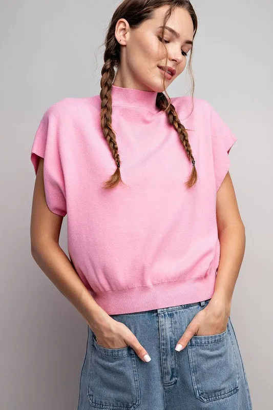 Mia Mock Neck Short Sleeve Top