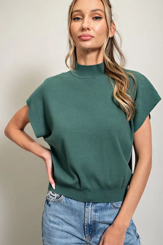 Mia Mock Neck Short Sleeve Top