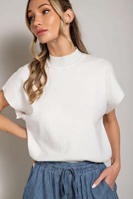 Mia Mock Neck Short Sleeve Top