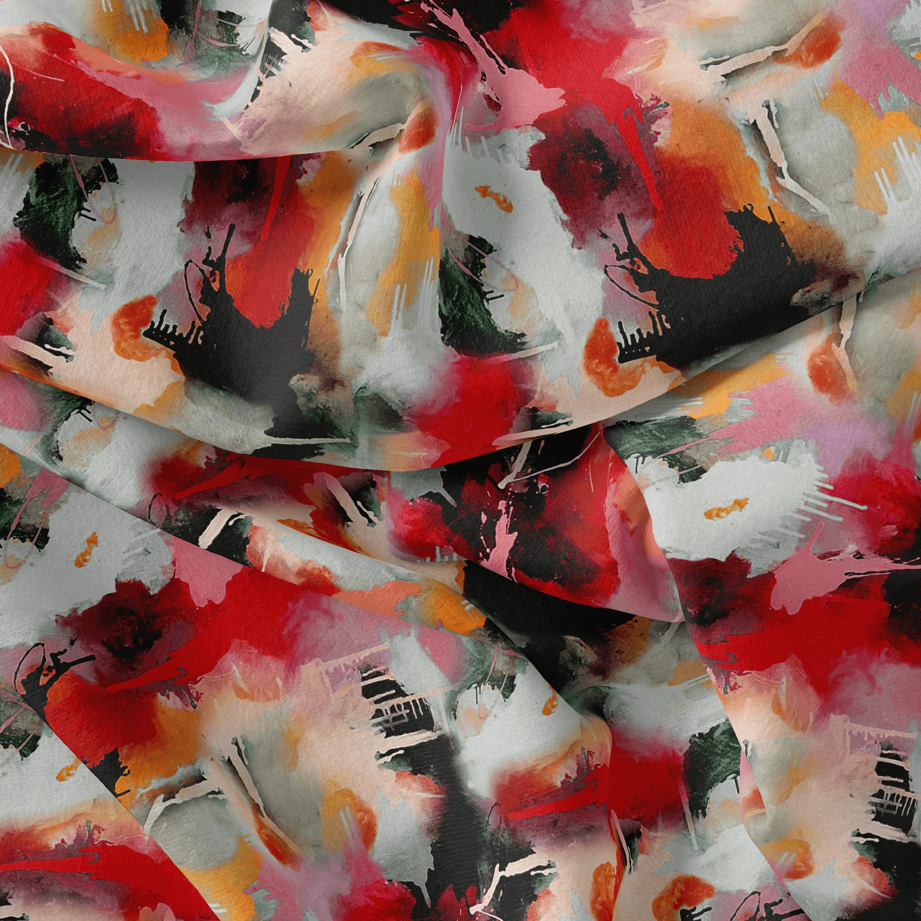 Morden Paint Of Art Multicolor Digital Printed Fabric - Pure Georgette