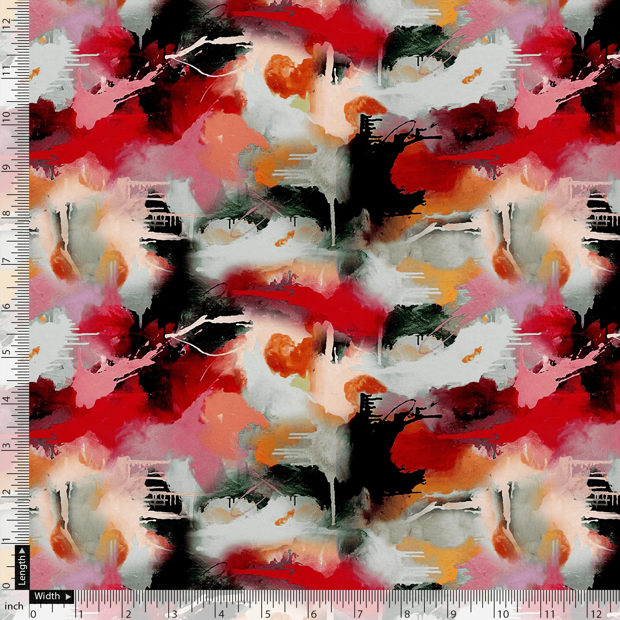 Morden Paint Of Art Multicolor Digital Printed Fabric - Pure Georgette