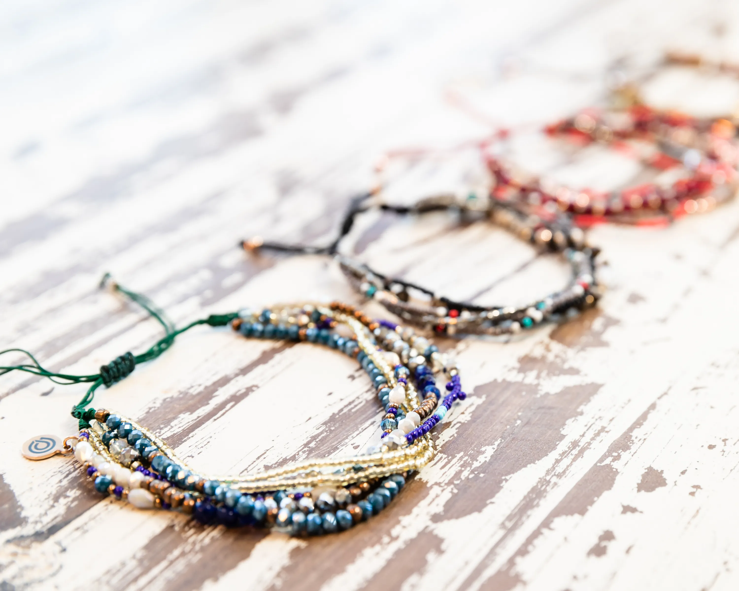 OCEAN MULTI-STRAND SEED BEAD BRACELET/ANKLET
