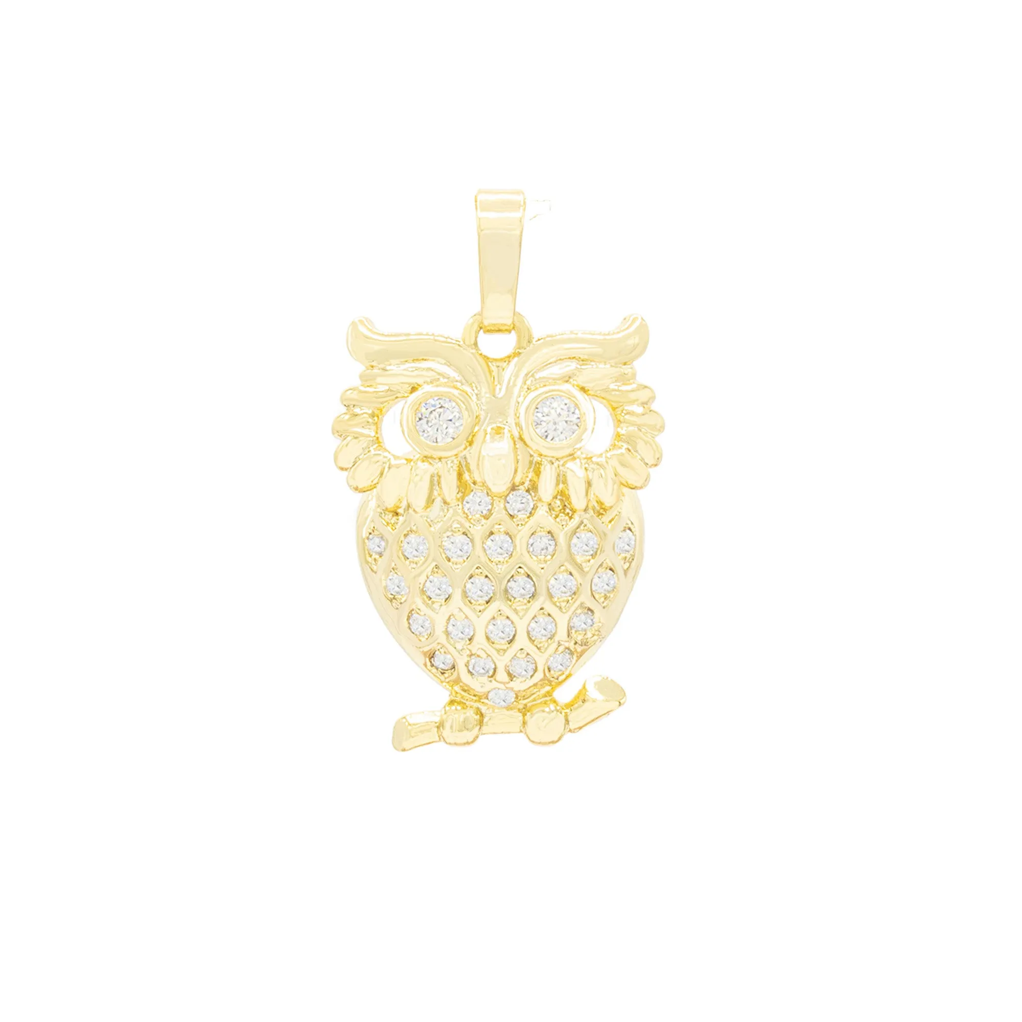 Owl CZ Pendant 14K Anklet Bracelet Gold Filled Cubic Zirconia Charm Rope Foot Set 10" WomenJewelry